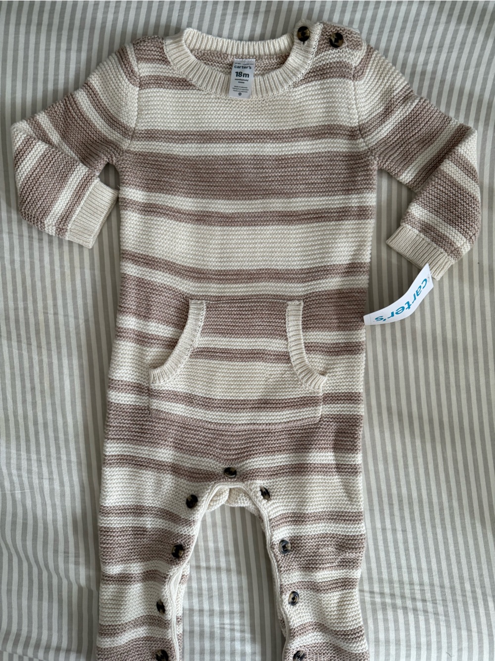Carter's Striped Knitted Onesie NWT Baby 18 Months